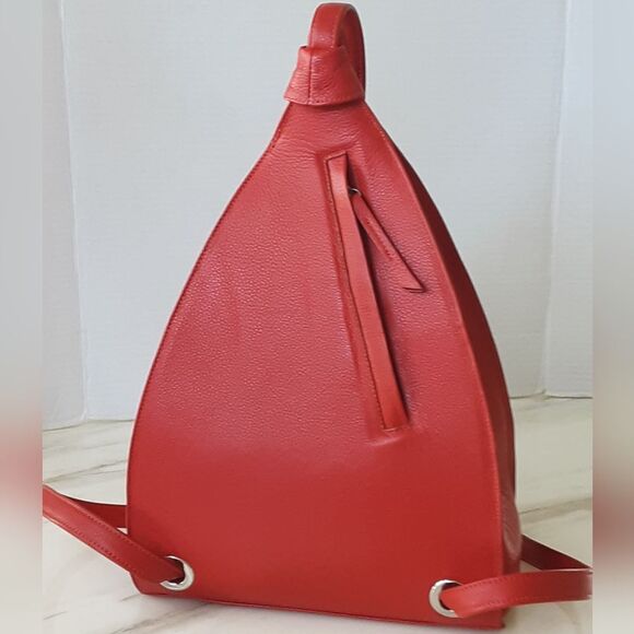 CASA LOPEZ The Cartera Minna Orange Genuine Leather Sling Backpack main image 14